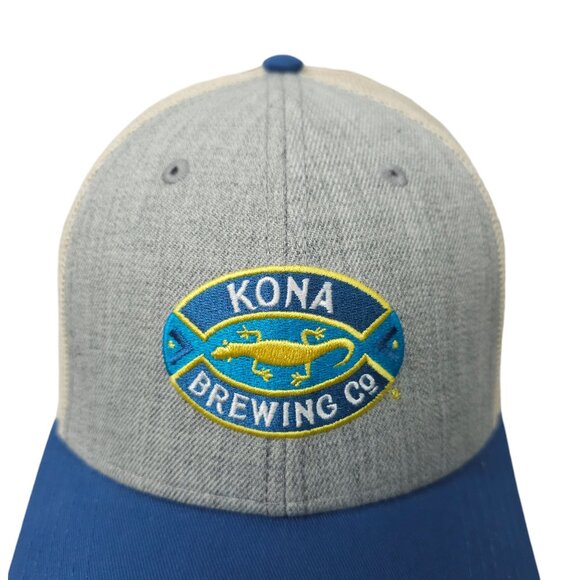 Kona Brewing Co Snapback Cap Embroidered Chino Twill Mesh Trucker Baseball Hat - Picture 7 of 13